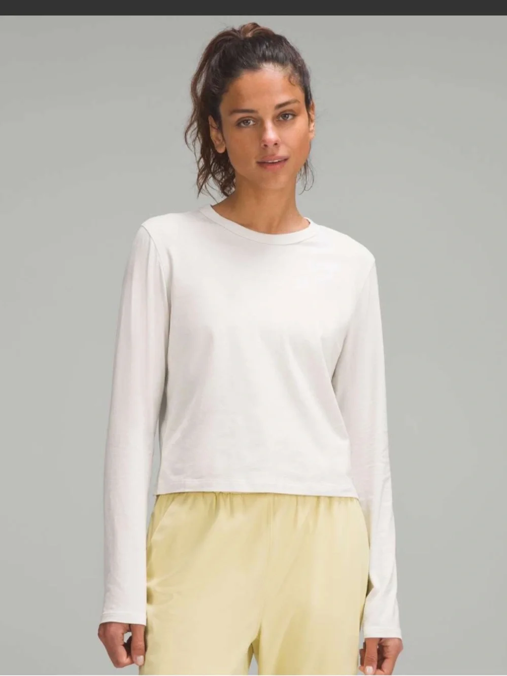 lululemon🍋Classic Fir Cotton Blend Long-Sleeve Crew - Bone Size 12 NWT